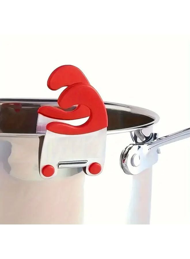 1pc Stainless Steel Pot Clip With Spoon Rest Anti Scald Kitchenware Support Rack - Image 5